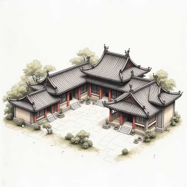 古代房子怎么画，古代房屋绘画技法详解：从结构到细节